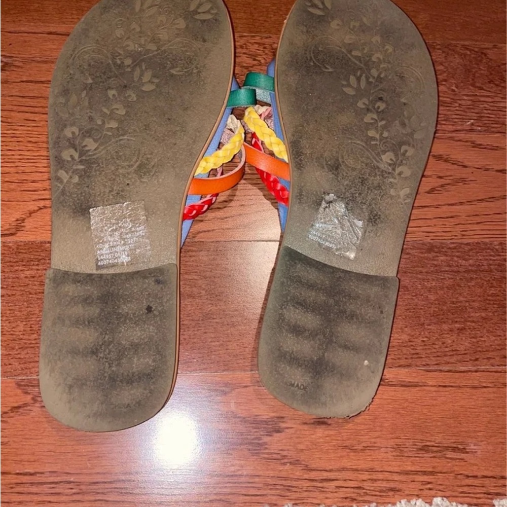 Sonoma Rainbow Braided Strap Tan Slide Sandals - Picture 3 of 3